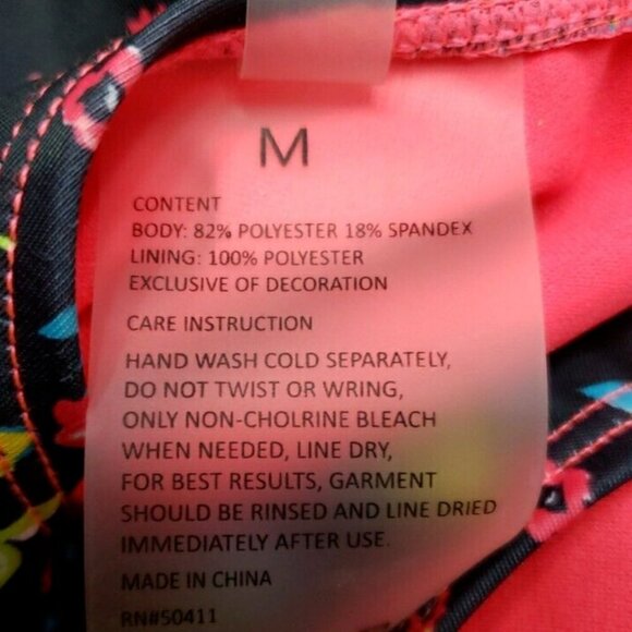 Kensie Floral Padded Swimsuit Sz M - Picture 4 of 5